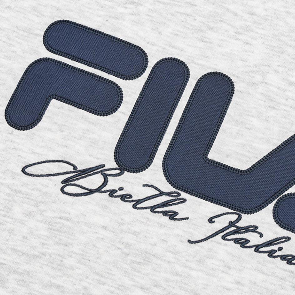 FILA ORIGINALE Crew Neck Pullover Loose Fit Fleece Lined Sweatshirt Unisex Moon Whisper Heather Gray F51M449204F-MG