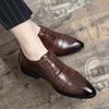 Fashion Mens Luxury Casual Triple Joint Wedding Shoes Handmade Trend Fashion Dress Shoes Black Formal Derby Shoes Gentleman Men's Shoes