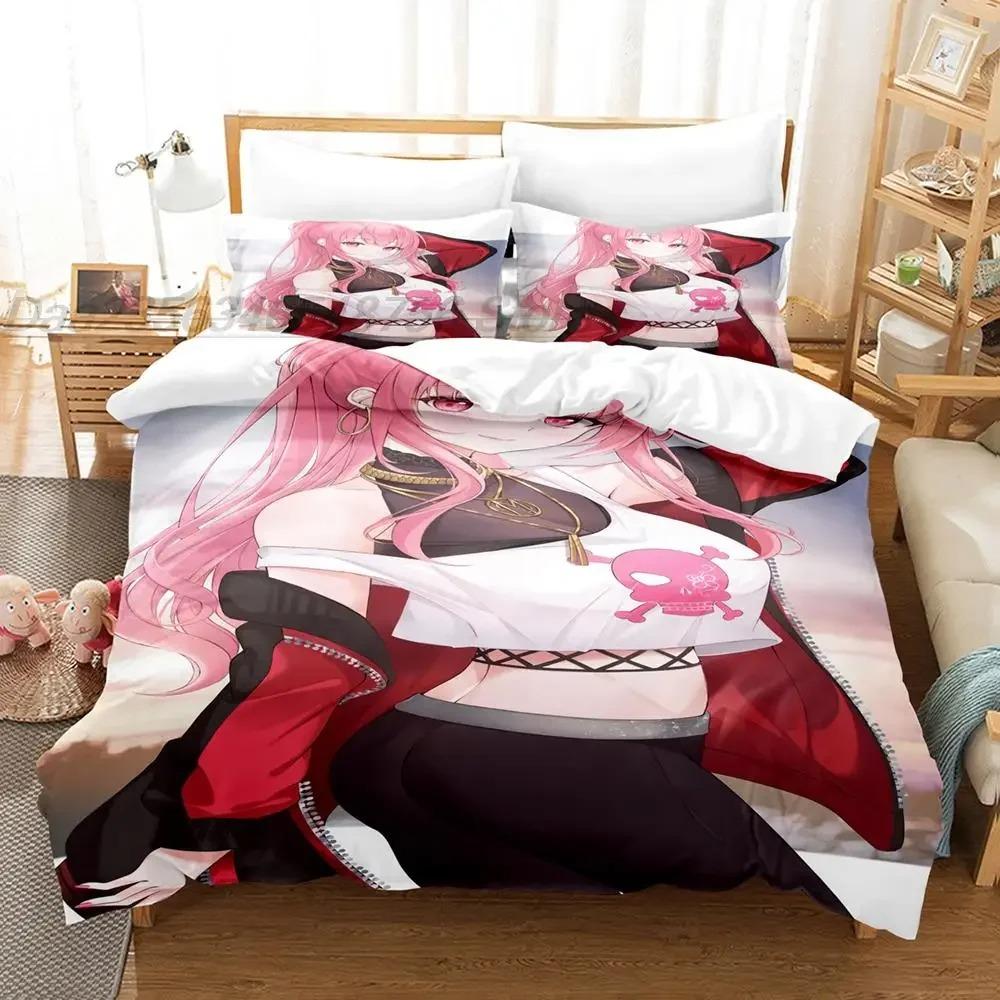 3D Print Anime Pink Girls Neneka Bedding Collection Single Twin Full Queen King Size Bed Collection Adult Kid Bedroom Duvet Cover Sets