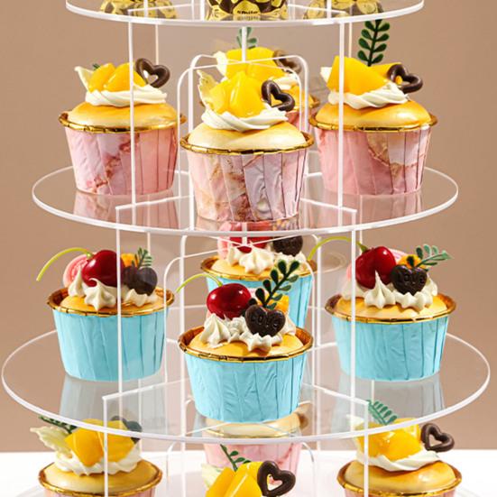 Круглая подставка для торта, прозрачная многослойная простая установка, акриловая подставка для кекса, десерта, полка для демонстрации статуи