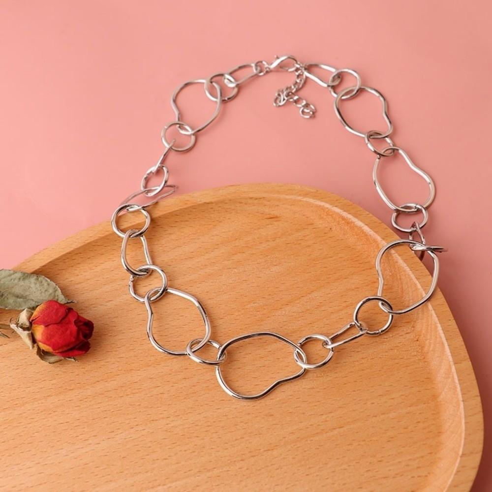 Необычная круглая цепочка золотого цвета, чокер-ожерелье с звеньями, женское ожерелье, праздничные украшения, подарки