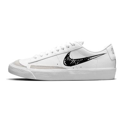 Blazer Low 77 GS Sketch - белые черные детские кроссовки Pure-Platinum DM7819-100
