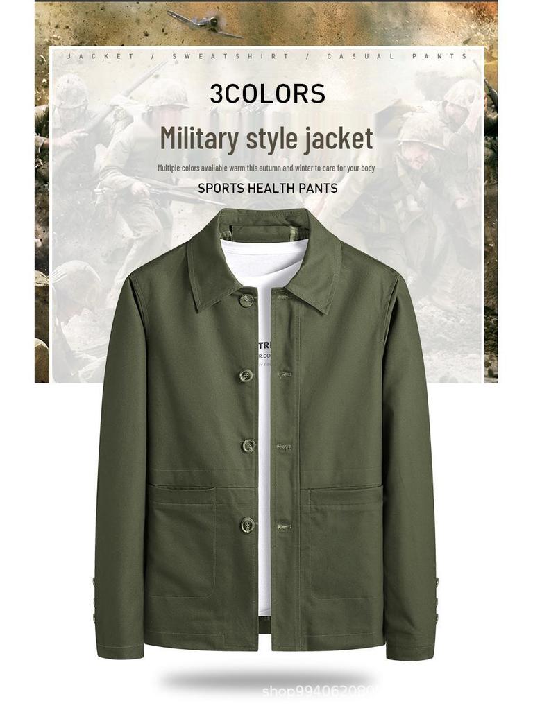 2022 Men's Casual Cotton Jacket - Zipper Stand Collar, Spring/Autumn