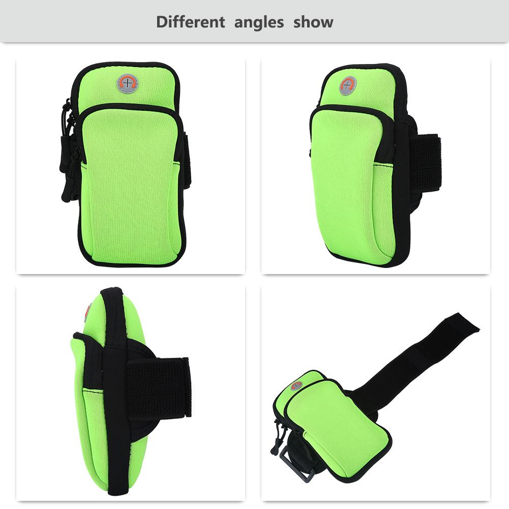 Outdoor Sport Running Jogging Exercise Gym Arm Wrist Pouch Armband Phone Case Bag Green