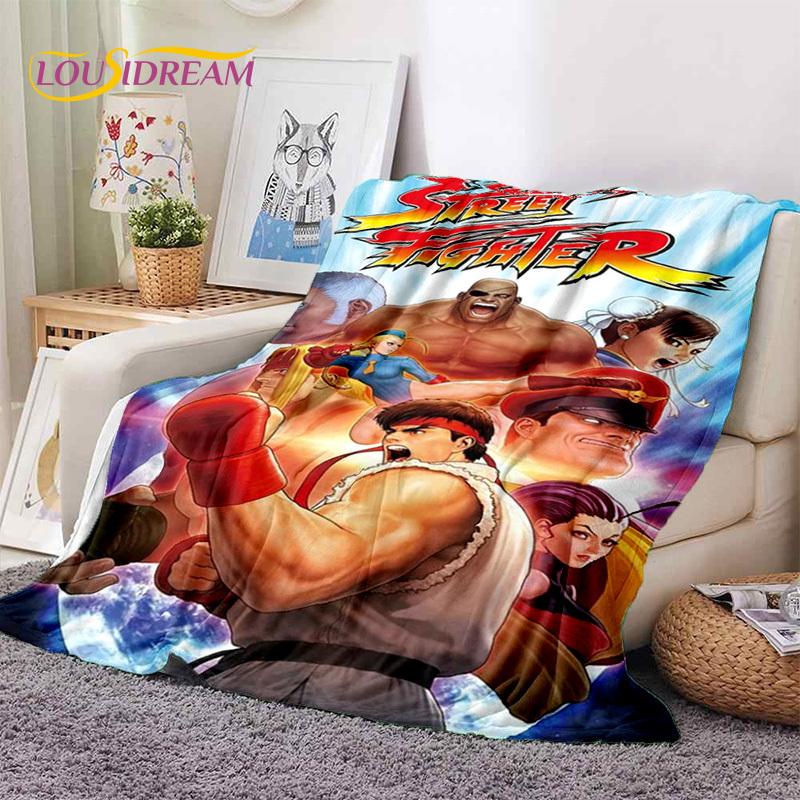 Последние Ретро Игры Street Fighter SF Мягкие Одеяла, Теплое Пледное Одеяло Удобное Одеяло для Пикника Кроватей Дивана Домашней Спальни