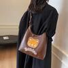 New Fashionable and Cute 2025 Bear Shoulder Bag Women's Donnie Mori Casual Tote Bag Large-capacity Messenger Bag