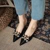 Fashion Shoes for Women Rhenstone Sexy Woman Mules Slippers Pointed Toe with Bow Slides Eva Top Designs Wholesale Stylish Pvc 39 Sandals