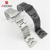 18mm 20mm 22mm 24mm 26mm Solid Stainless Steel Strap Folding Buckle Men Matte Metal Replacement Band Watch Accessories for Seiko