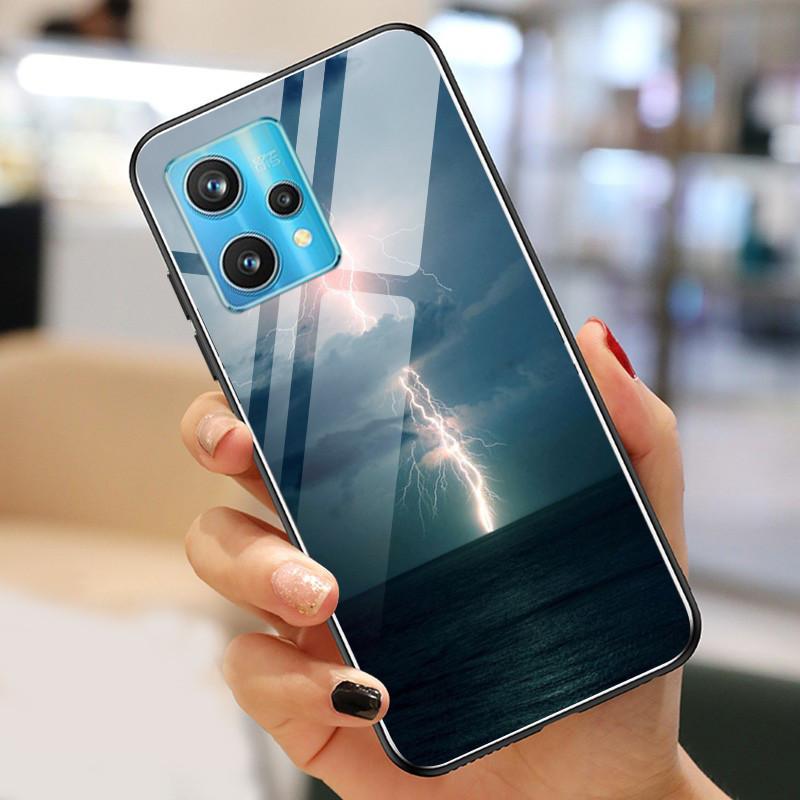 Чехол Realme9 4G для Realme 9 Pro Plus Чехол Закаленное Стекло Роскошные Чехлы для OPPO Realme 9 Pro БАМПЕР Пейзаж Realme9Pro+ Оболочка