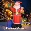 6.9FT Inflatable Toy Santa Claus Gift Bag Teddy Bear Xmas Yard Lawn Party Decoration LED Lit Xmas Home Supplies Ornaments Gifts