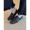 Cowhide Version~ Retro Brock Engraved One-pedal Loafers Versatile Commuter Flat Shoes British Small Leather Shoes