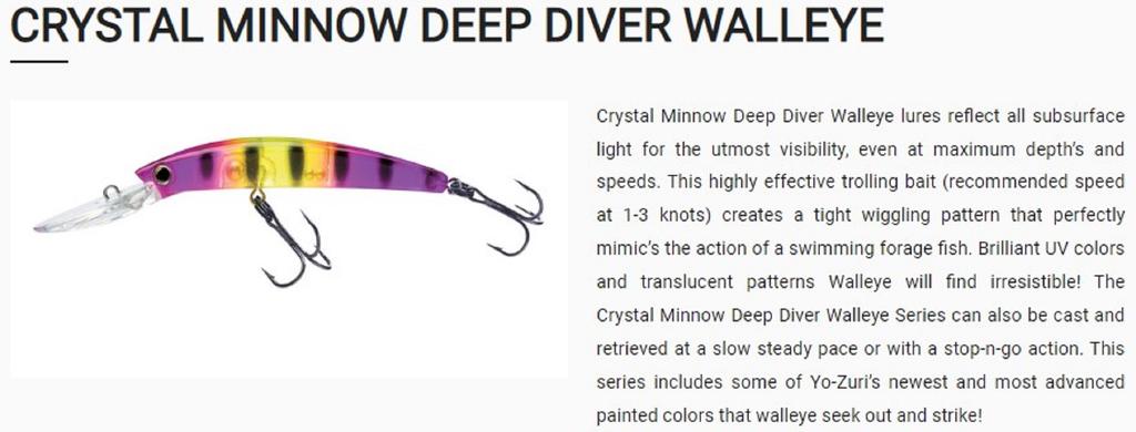Yo Zuri Плавающая приманка Crystal Minnow DD Walleye 90 мм R1205-BT (8239)