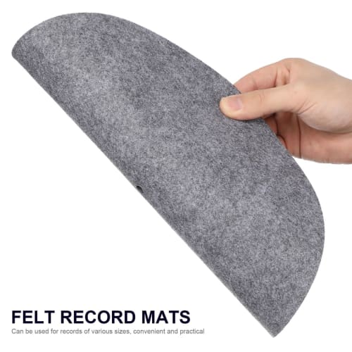 Totority 2-Piece Record Mat, Turntable Felt Mat, Vinyl Slipmat, DJ Slipmat, Record Protection Mat, Felt Mat, Gray