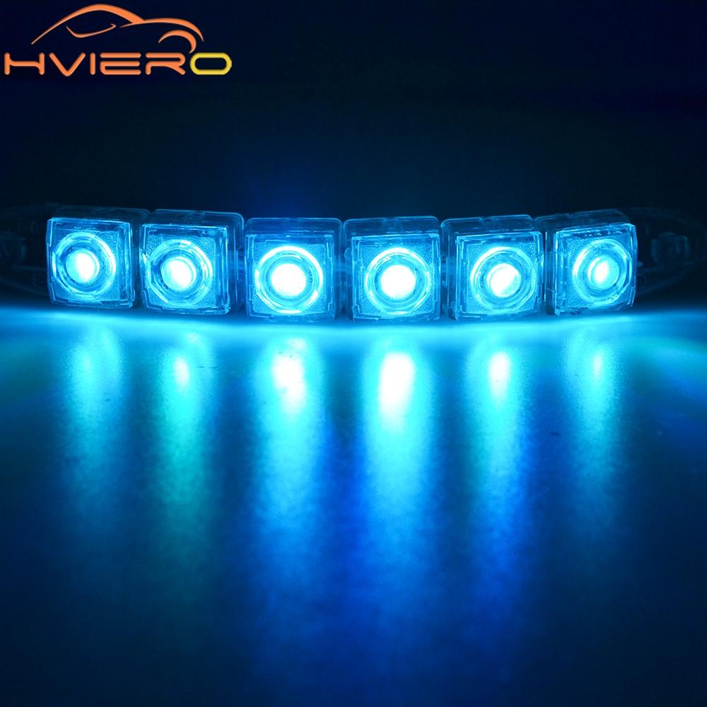 1pcs Waterproof Multi Colors DRL Light Cars Autos Decorative Flexible Daytime Running 6LED Car Driving Strip Styling Headlights