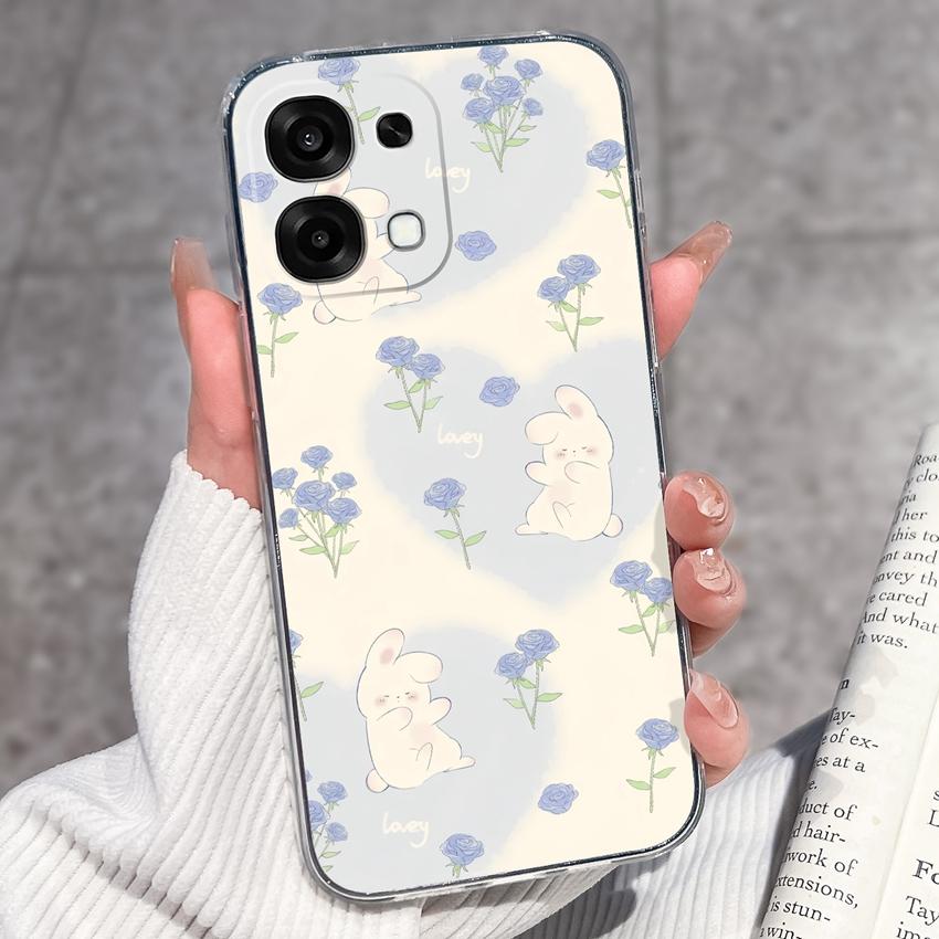 Для Oppo A6 Pro A6x A5x K13 Realme 15X C85 V70 V70s CT 7 7T 8 Чехлы для телефонов Красивые узоры Сакура Бабочки Корпус Мягкий силикон ТПУ Прозрачный корпус