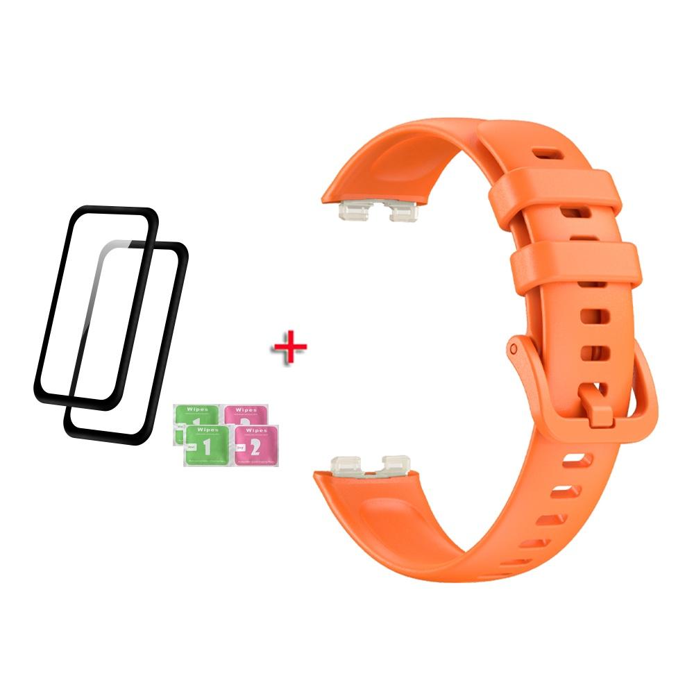 Стекло + ремешок для браслета Huawei Band 8, силиконовый браслет с защитной пленкой для экрана Huawei Band 8, стекло, 3D изогнутый защитный чехол