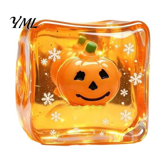 Sensory Cube Toy Halloween Ghost Squeeze Toy, Pumpkin Bat Stress Relief with Snowflake, Hand Relaxation for Party Favors Portable Reliever