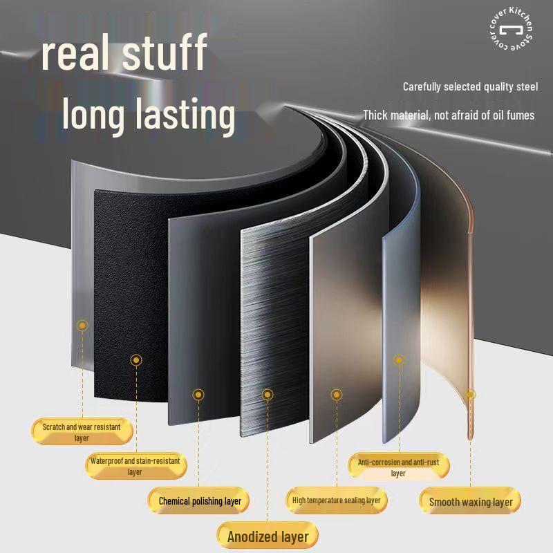 Крышка для газовой плиты из нержавеющей стали и кухонная полка для хранения