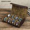 Handmade Genuine Crazy Horse Leather Watch Box with 8 Removable Slots