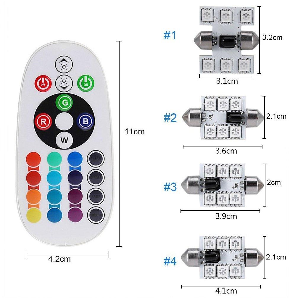 1797 Лампа для комнаты T10 x 31 мм светодиодная RGB светодиодная лампа, плафон, багажник, габаритный фонарь, номерной знак, общее назначение, C5W, гирлянда, двойной цоколь, тип Multi Co