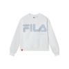 American Retro Simple Letter Big Logo Casual Crew Neck Knit Loose Pullover Sweatshirt Women Sweatshirt Standard-White F11W249201FWT