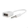White 3.5mm Male AUX Audio Plug To USB 2.0 Type A Female OTG Cable Converter Cord for Car MP3