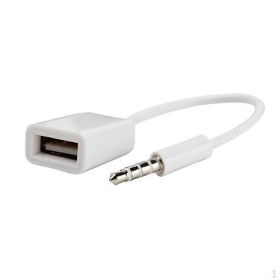Белый аудиоразъем AUX 3,5 мм с разъемом USB 2.0 типа A женский OTG кабель-переходник для автомобиля MP3