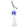 Partuto 1pcs Artificial Crystal Flower Car Rear View Mirror Pendant Accessories Car Hanging Ornament Blue