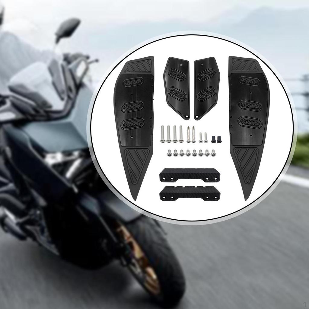 2 Pieces Floorboards Footpegs Mat Nonslip Foot Pedal Plate Pad Easy Installation Front Footboards