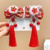 2 шт. головной убор ханьфу детские заколки для волос китайский стиль красная заколка-бантик милая заколка для парика косичка