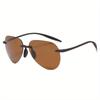 Rimless Polarized Fashion Sunglasses Men Ultralight Pilot Glasses for Women Mirror Frameless Driving Glasses UV400