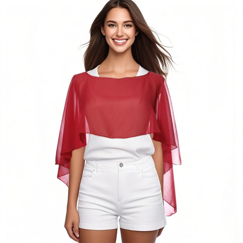 Стильный шарф-палантин с прозрачными рукавами-колокольчиками для защиты от солнца, повседневная одежда, пляжный отдых, накидка на плечи, женский аксессуар