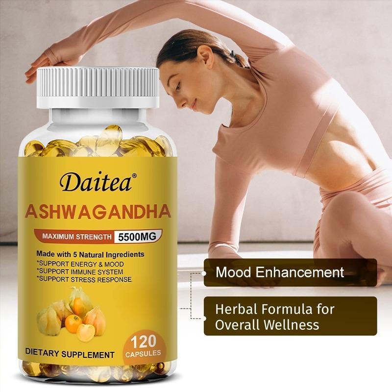 Ashwagandha Maximum Strength 5500mg Formula Made with 5 Natural Ingredients for Energy Mood and Stress Response Support