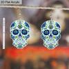 2D Плоские Милые Серьги-подвески в виде Сахарного Черепа на Хэллоуин, Акриловые, Декор Дня Мёртвых, Подарки для Женщин, Фестивальные Шармы