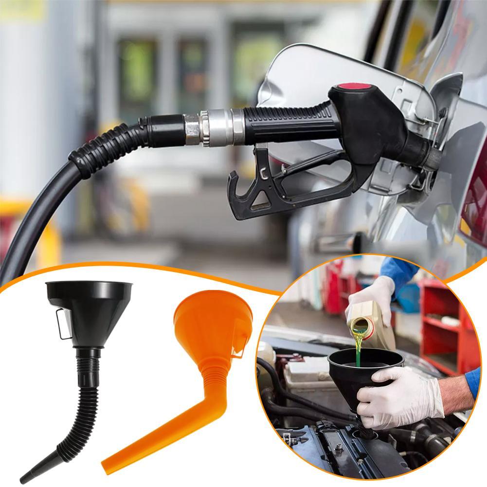 1Pcs Universal Car Refueling Funnel With Filter Detachable Hose Funnels Tools Oil Filling Gasoline Motorcycle