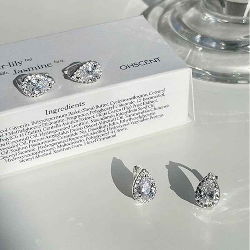 Moonstan earrings ladies Popularity hoop earrings ring Compatible with metal allergies silver 925 post drop Sparkling cute delicate