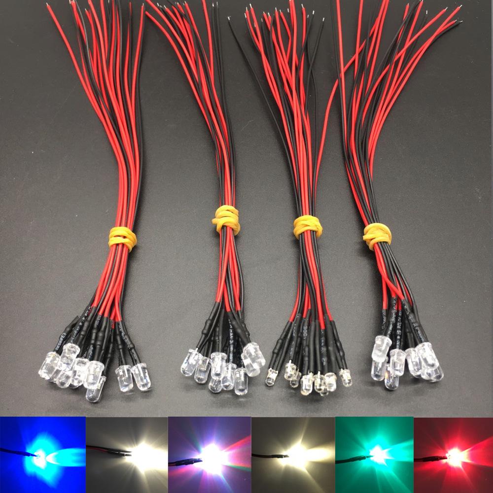 3.5MM Straw Hat LED Beads: High Brightness Indicator Light Bulbs for Architectural Models (3V, 5V, 12V, 24V; Yellow, Red, Green)