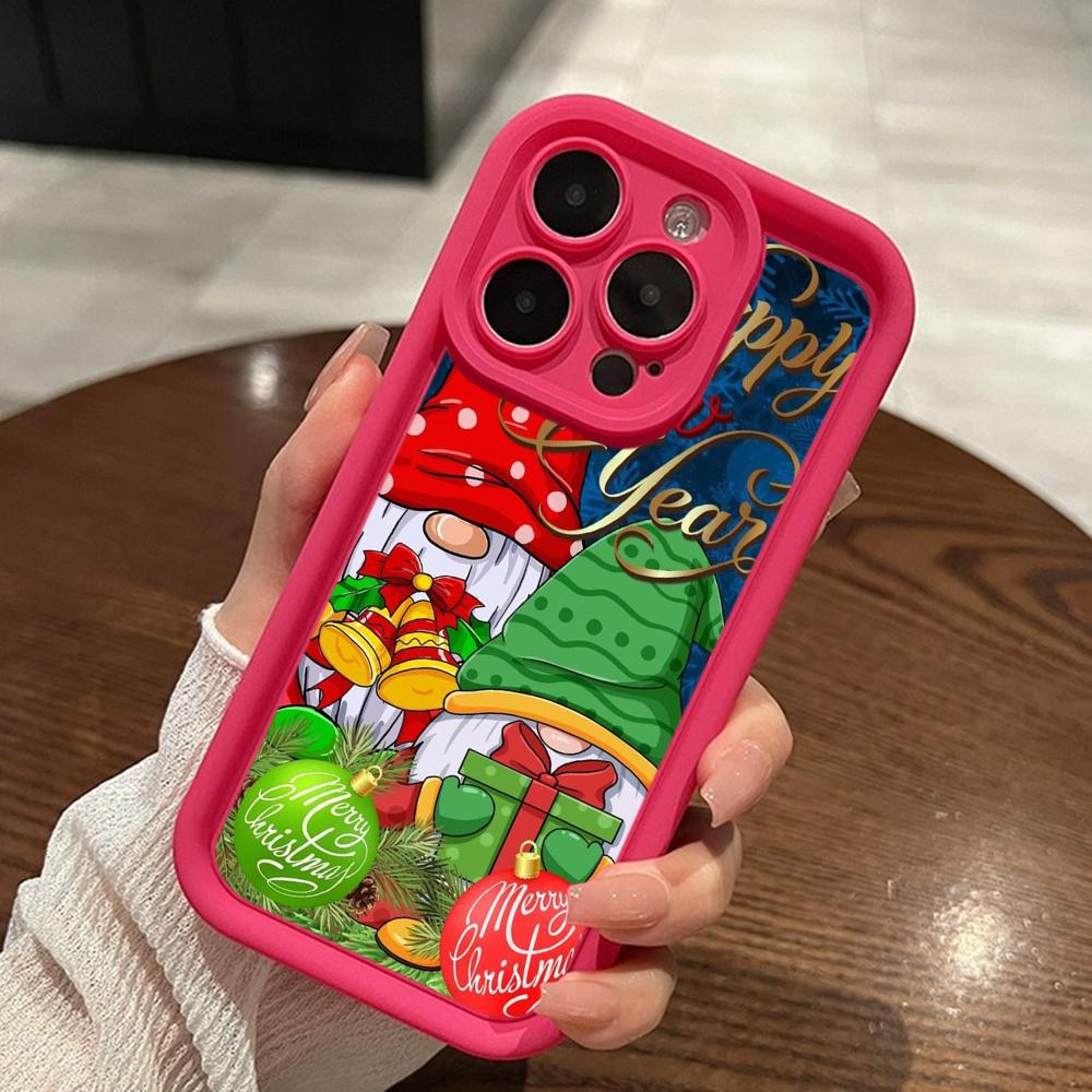 Чехлы для телефонов Ae119 Merry Christmas Santa art design для iPhone 16 14 13 11 Pro Max 15 7 8 6 Plus 12 mini XR XS Max SE Angel Eye Ladder Protective Cover