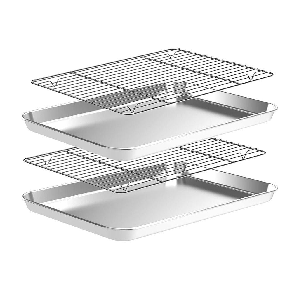 Nonstick Square Baking Plate Wire Racks Baking Tray Easy to Clean Oven Bread Cake Grid Home