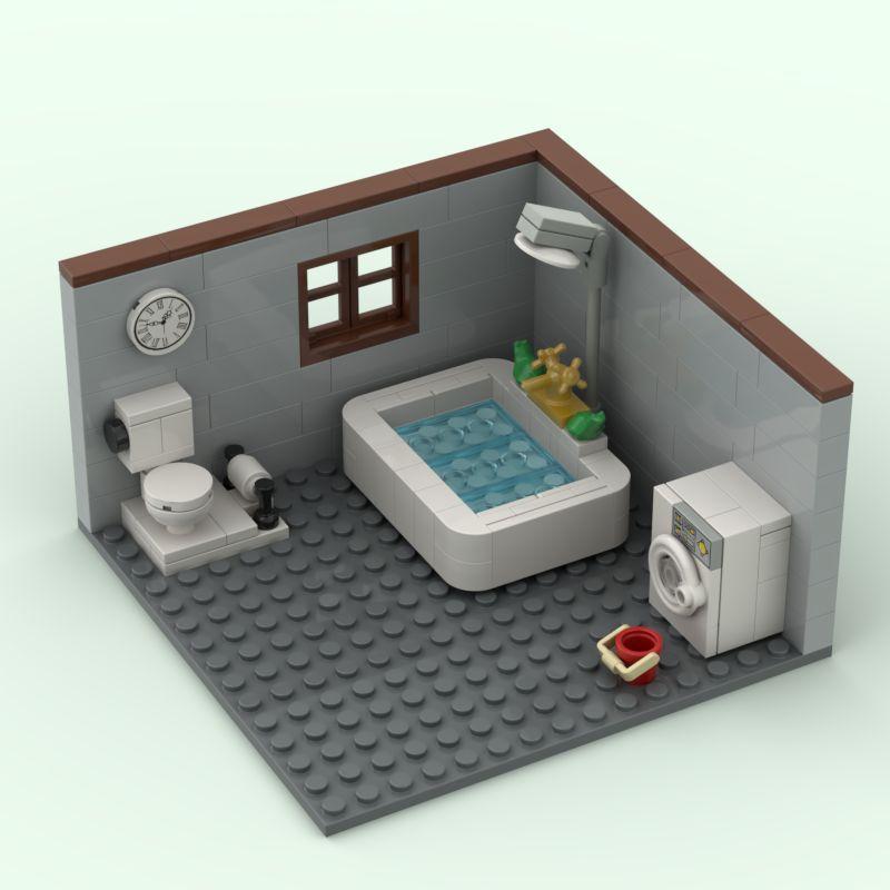 Панорамный вид Угловая комната Бар Кухня Сцена Сделай сам Сборка Праздничный подарок Украшение Строительный блок