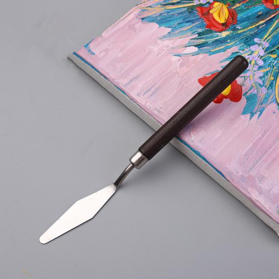 Набор шпателей для рисования с деревянной ручкой, 7 шт./компл., картина маслом из нержавеющей стали, художественная палитра, скребок для смешивания цветов, аксессуары для рисования