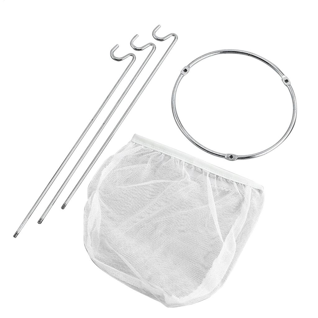 Jelly Strainer Stand Stainless Steel Jelly Strainer Stand Stainless Steel with 3 Hook Legs Nylon Mesh Filter Tool Kit for Home