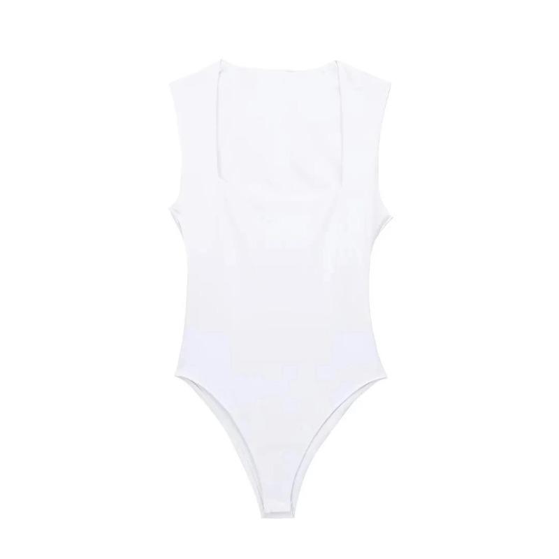 Woman Sleeveless Bodysuit Female Square Neck Summer Swimsuits Sexy Lingerie Lady Bodysuits