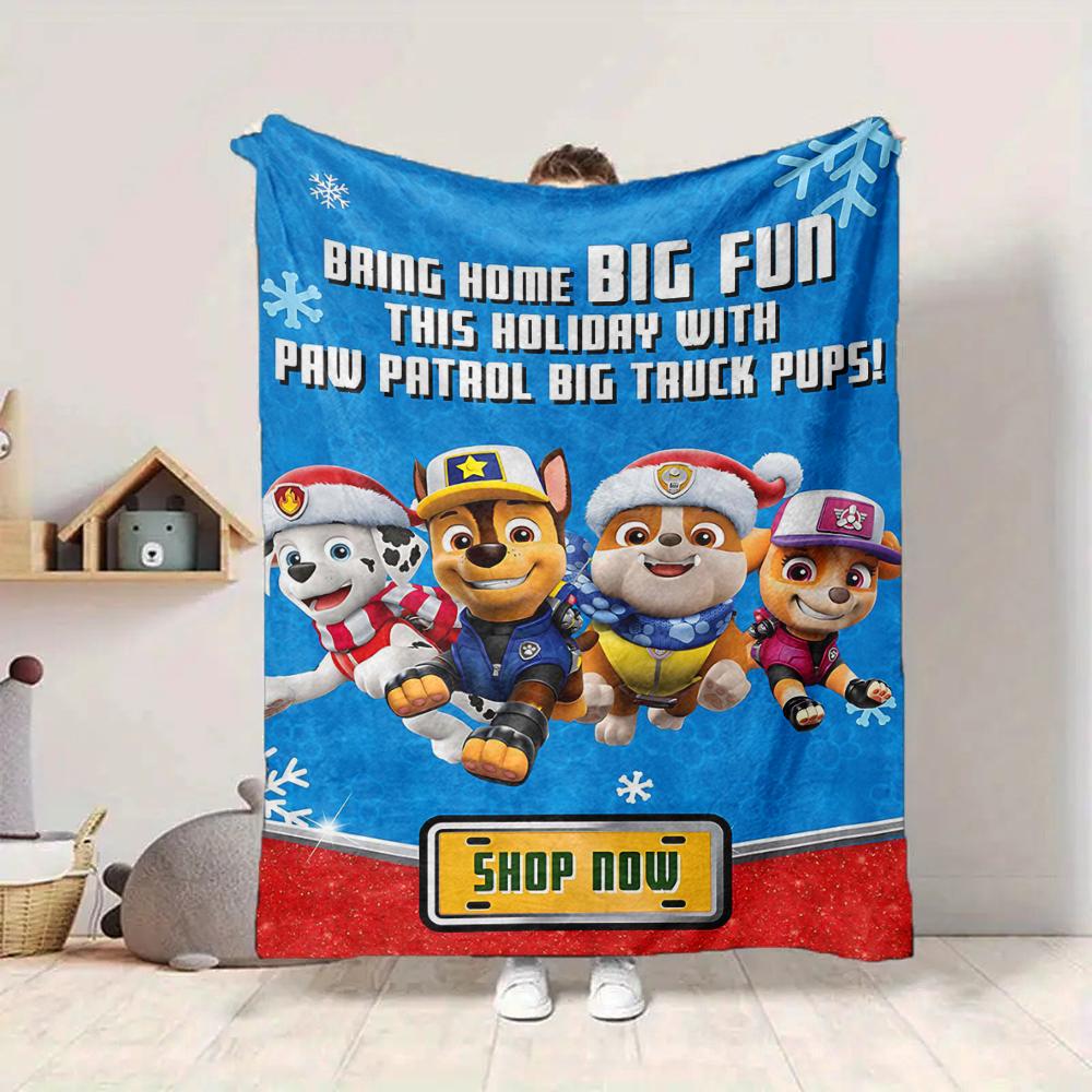 1Pc Pawsome Friends Christmas Blanket Soft And Comfortable Casual Warm Camping Travel Christmas Halloween Gift M91781