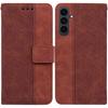 For Samsung Galaxy S25 FE Case Geometry Pattern Leather Wallet Phone Cover with Wrist Strap