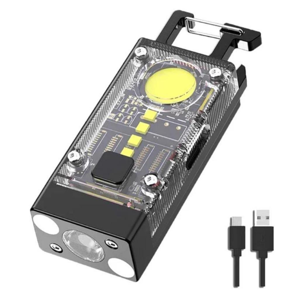 4000LM Мини EDC Солнечный LED+COB Фонарик Маленький Карманный Брелок Фонарик USB Перезаряжаемый Сильный Магнитный Кемпинговый Фонарь Прожектор