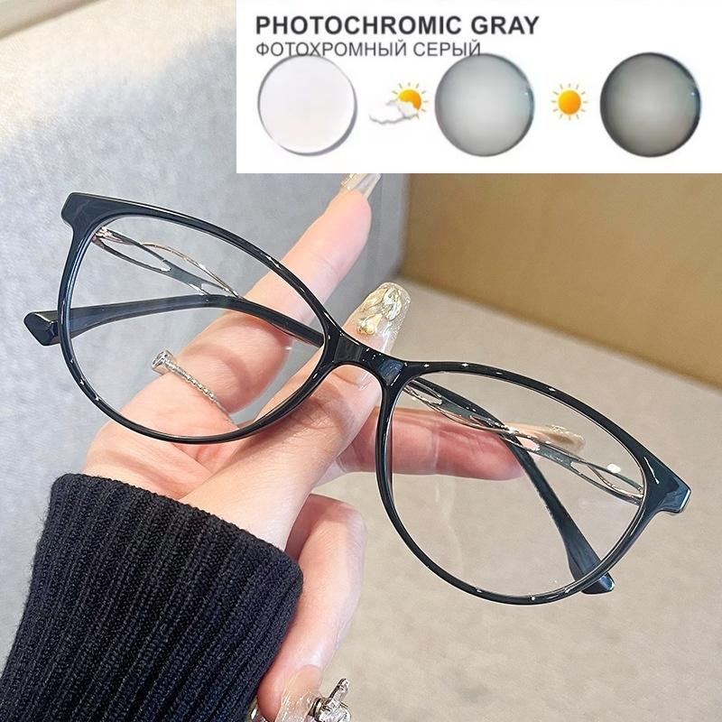 New Light Wine Red Small Oval Frame Glasses With Myopic Glasses Option Customized Degree Glasses Frame 0~-6.00