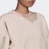 Adidas Plain Loose Round Neck Pullover Sweatshirt Women Tops Light-Pink HE4147