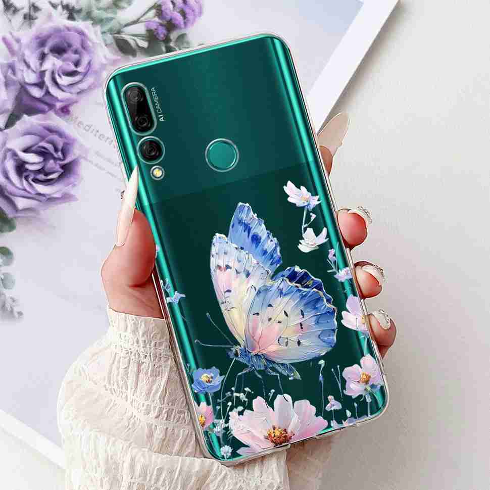 For Huawei Y9 Prime 2019 6.59" Case Soft Silicone Fashion Flowers TPU Cover For Huawei y9 Prime 2019 STK-L21 Bumper Shell Coque