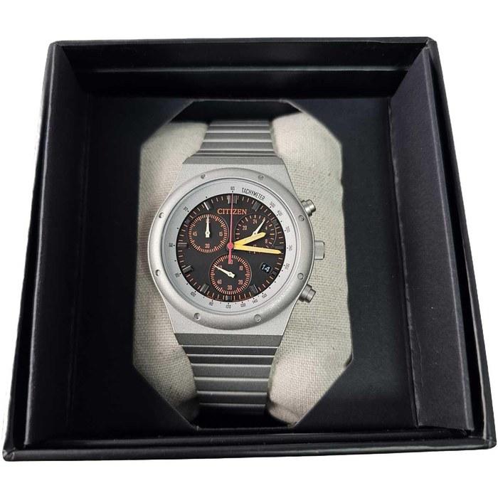CITIZEN Chronograph Black Dial Solar 1984 Reissue 200 Limited Edition Matte Silver Metal Band Men's Watch AT2557-54G